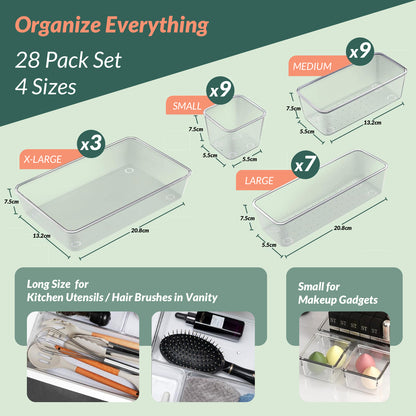 Hormes 28pcs Drawer Organisers Set