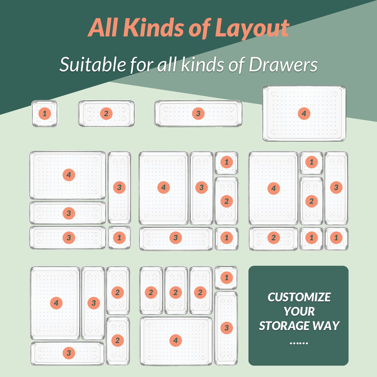 Hormes 28pcs Drawer Organisers Set