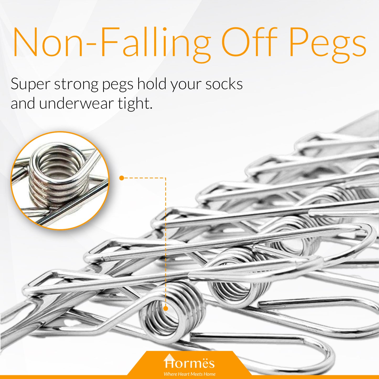 Homres Stainless Steel Clothes Drying Rack with 50 Pegs