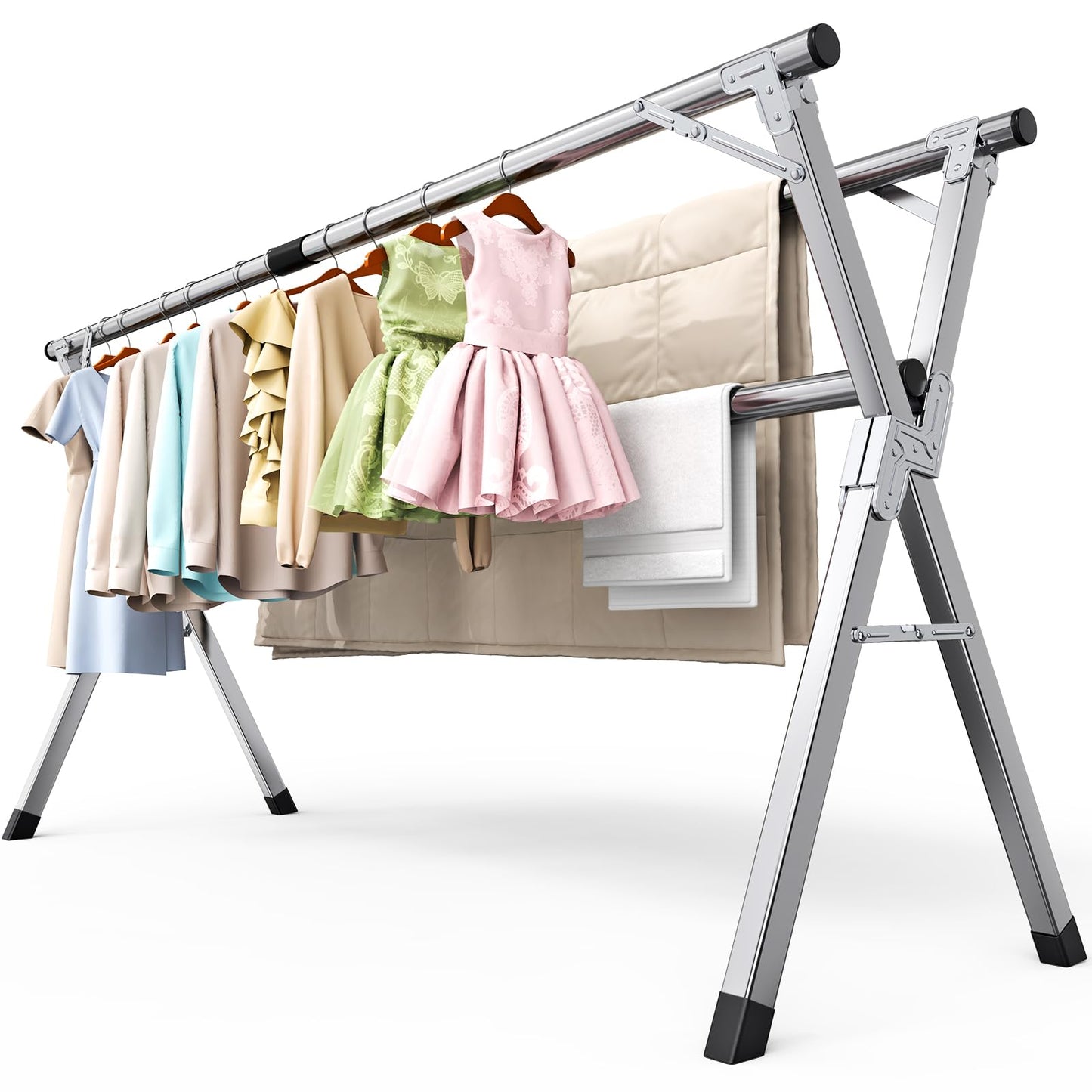 Hormes 2.4M Adjustable Foldable Clothes Drying Rack
