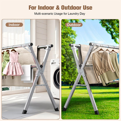 Hormes 2.4M Adjustable Foldable Clothes Drying Rack