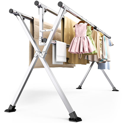 Hormes Clothes Drying Rack, Luxury 2.4M Adjustable Clothes Airer Laundry Drying Rack with 4 Rods
