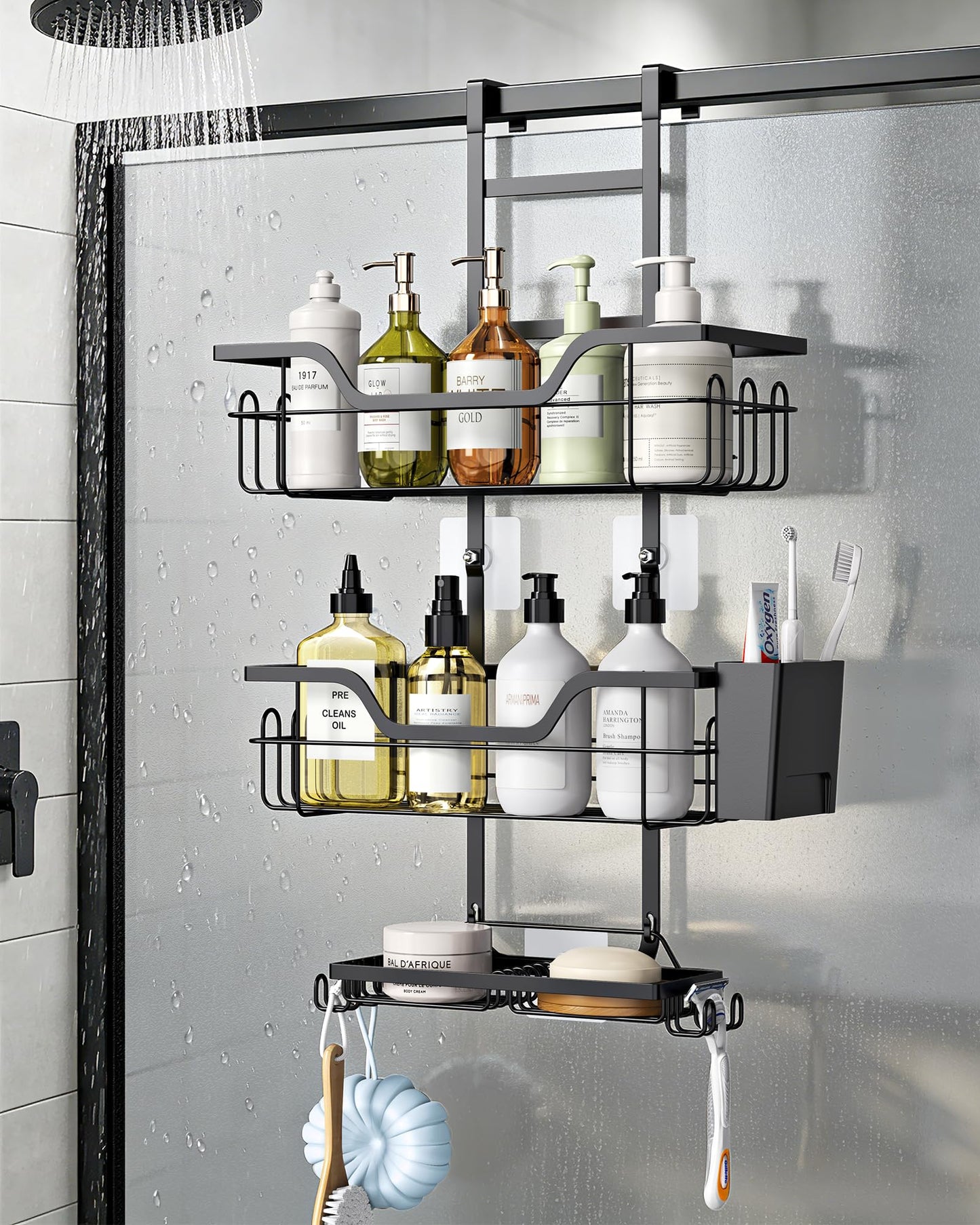 Hormes Shower Caddy Hanging, 3-Tier Shower Shelf Over The Door