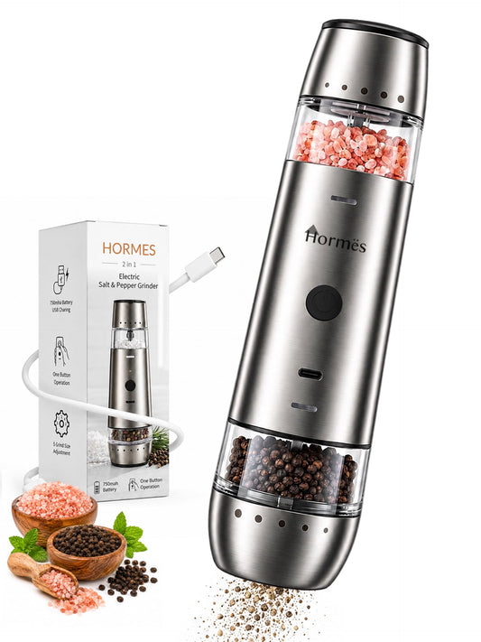 Hormes 2 in 1 Electric Salt and Pepper Grinder Set