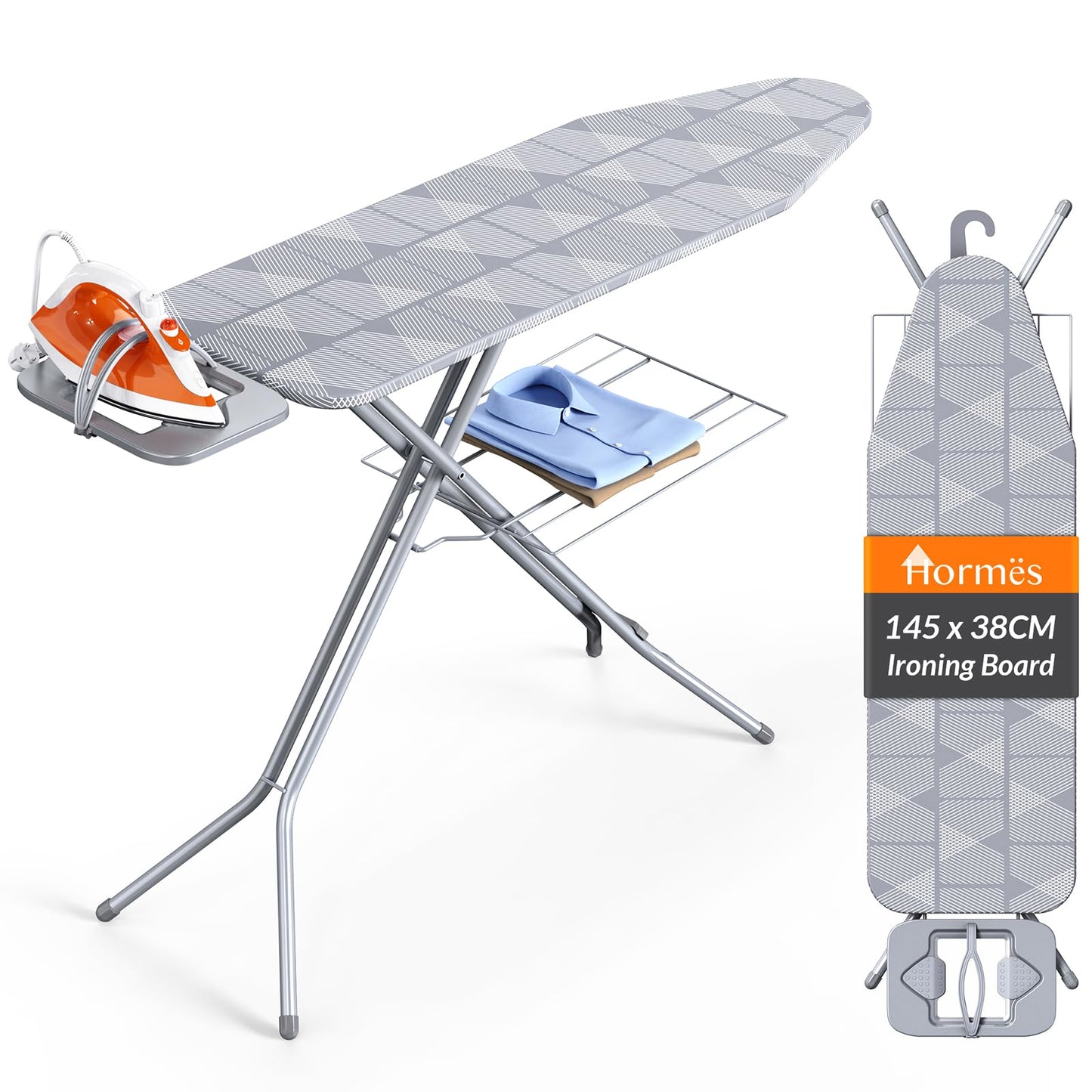Hormes Ironing Board, 145x38cm with Steam Iron Rest