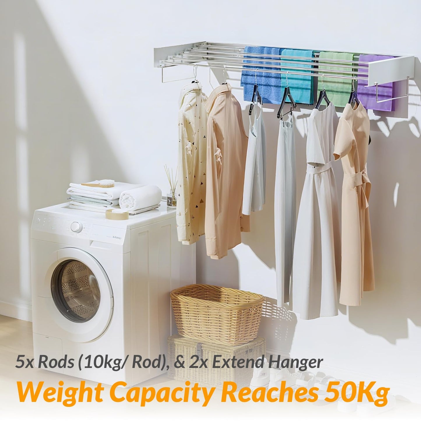 Hormes 100cm Wall Mounted Clothes Drying Rack