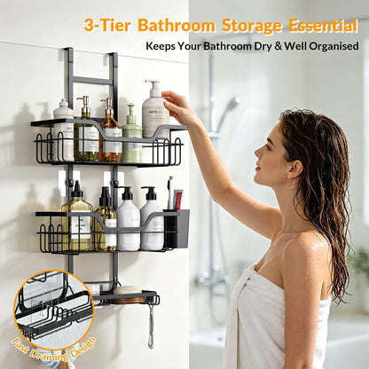 Hormes Shower Caddy Hanging, 3-Tier Shower Shelf Over The Door