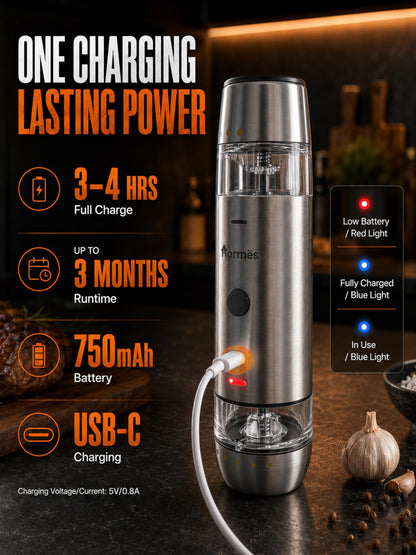 Hormes 2 in 1 Electric Salt and Pepper Grinder Set