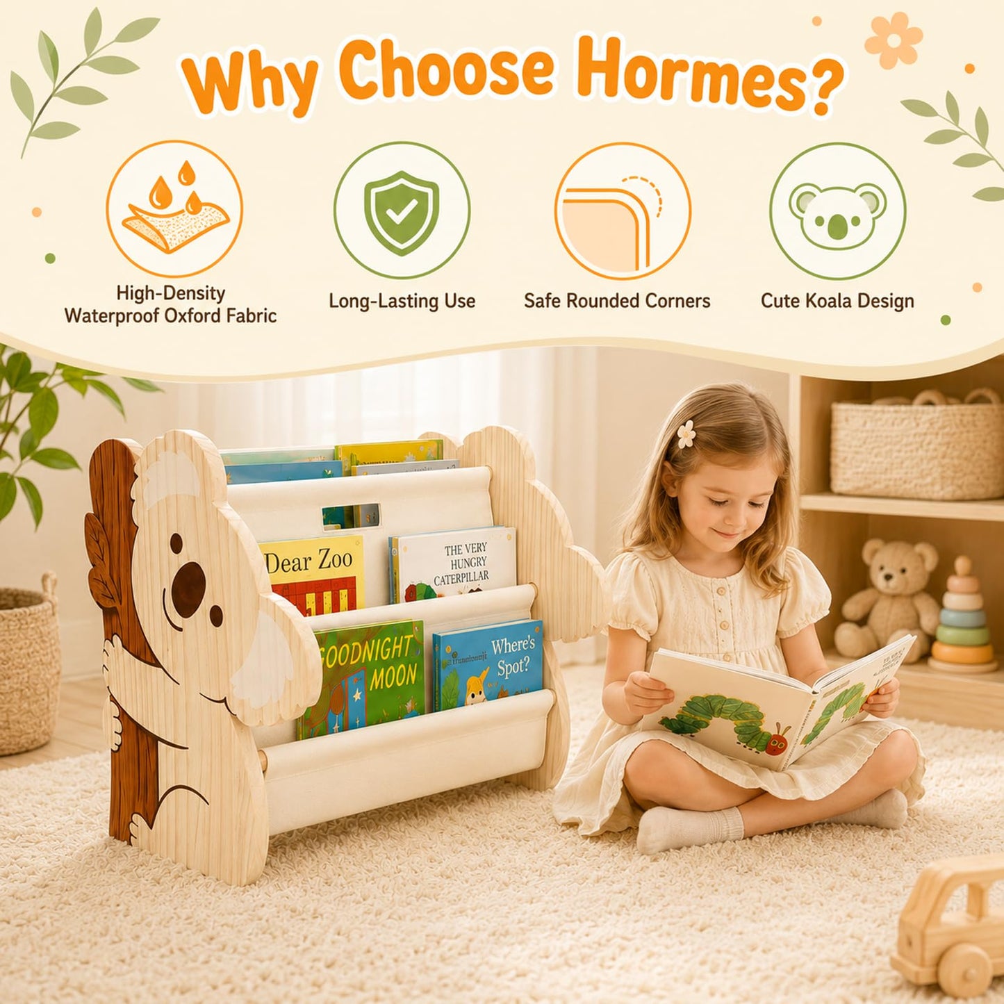 Hormes Kids Toddler Bookshelf