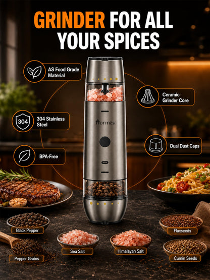 Hormes 2 in 1 Electric Salt and Pepper Grinder Set